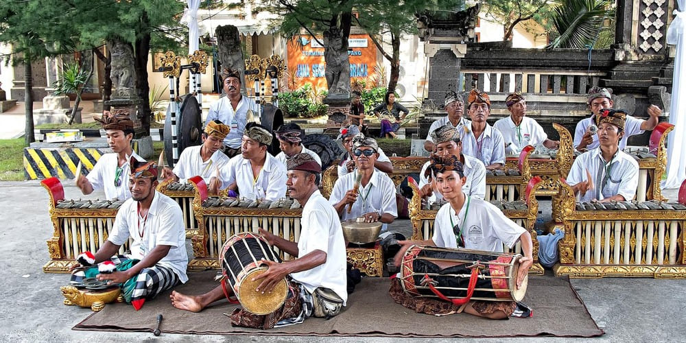 Groupe traditionnel de gamelan Balinais